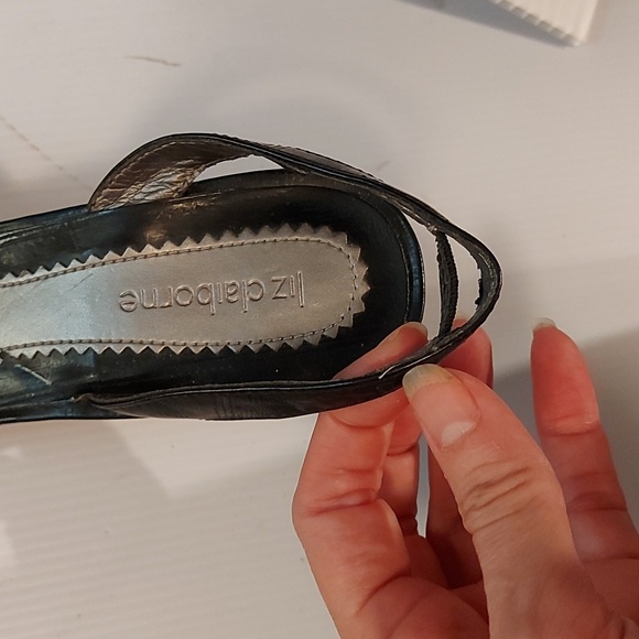 Liz Claiborne Eel Skin Slingbacks - Picture 8 of 10